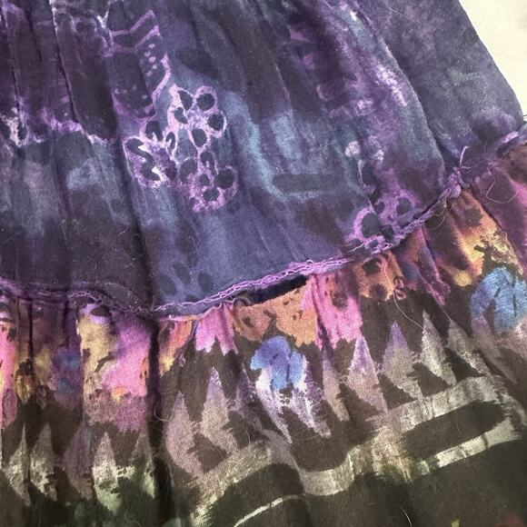Kaaku Womens Vintage 90s Boho Festival Midi Dress Size M Purple Green Tie Dye - Picture 5 of 12